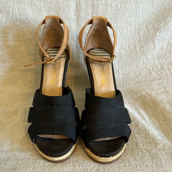 Sperry Women's Wedge Open Toe Sandal Leather Straps - size 7 - Picture 2 of 5